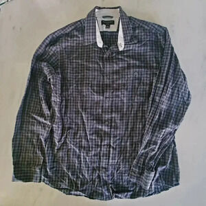 Banana Republic Men’s Size XL Blue Plaid Slim Fitted Shirt - Long Sleeve